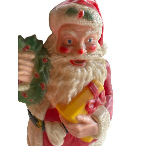 VINTAGE NOMA 1951 PLASTIC ILLUMINATED 30" HIGH CHRISTMAS SANTA BLOW MOLD - Picture 9 of 10